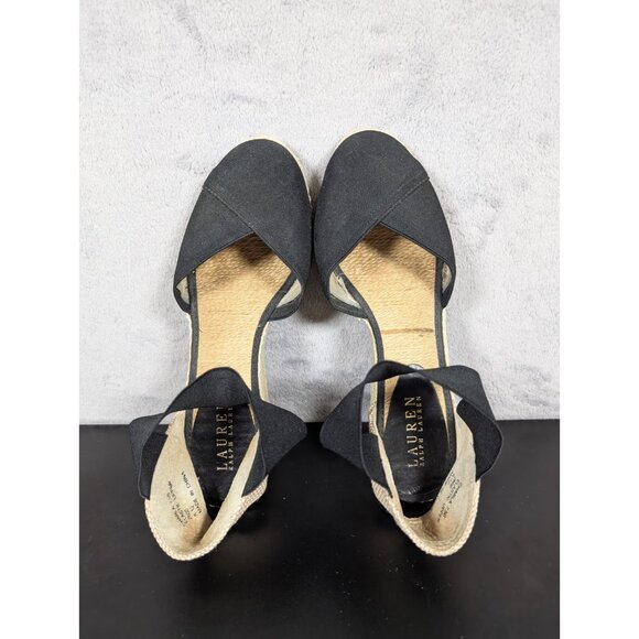 Lauren Ralph Lauren Charla Wedge Women Size 7.5 Black Closed Toe Summer Vacation - Picture 10 of 11